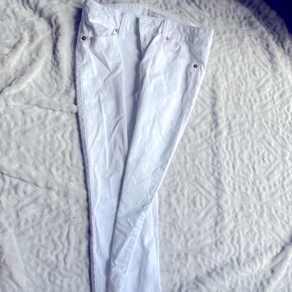 White low rise skinny jeans